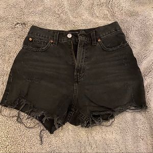 High waisted jean shorts